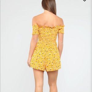 Fashion Nova Yellow Floral Romper
